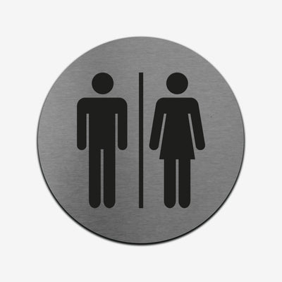 All Gender WC - Stainless Steel Sign Bathroom Signs circle Bsign
