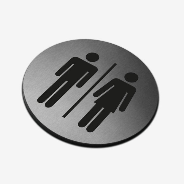 Bathroom Signs All Gender WC Sign - Stainless Steel