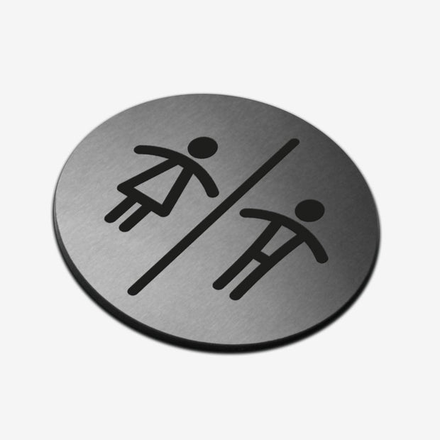 Bathroom Signs All Gender Signs for Bathroom - Stainless Steel