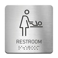 Bathroom Signs Baby Change Door Sign with Braille — Acrylic & Stainless Steel - Photo #1