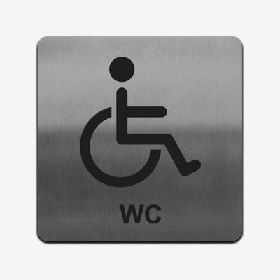 Disabled WC - Stainless Steel Sign Bathroom Signs square Bsign
