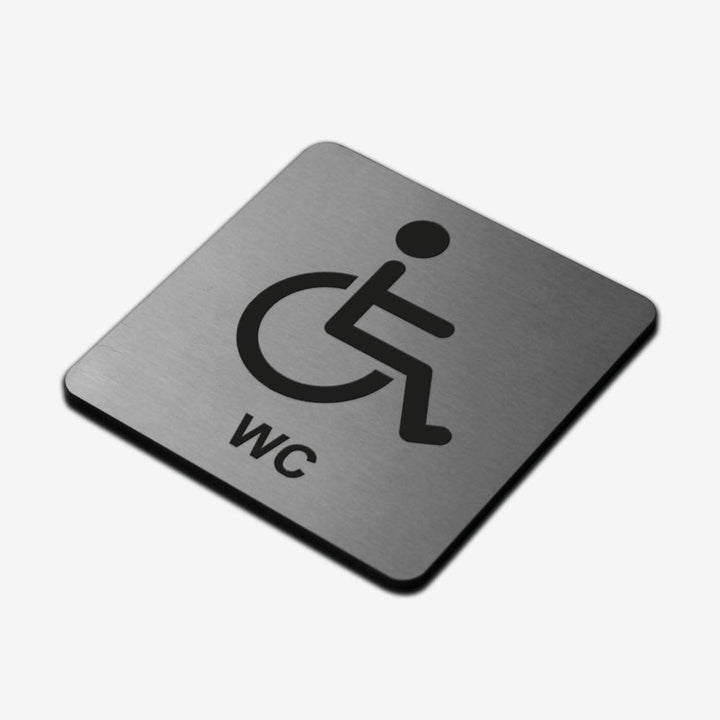 Bathroom Signs Disabled WC Sign - Stainless Steel