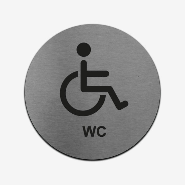 Bathroom Signs Disabled WC Sign - Stainless Steel