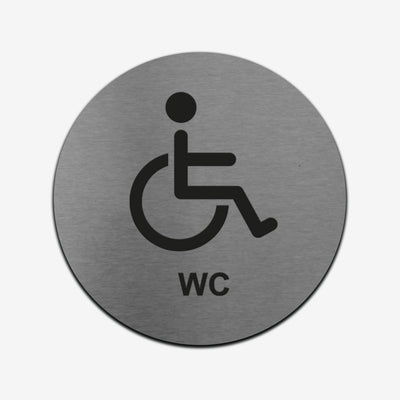 Disabled WC - Stainless Steel Sign Bathroom Signs circle Bsign
