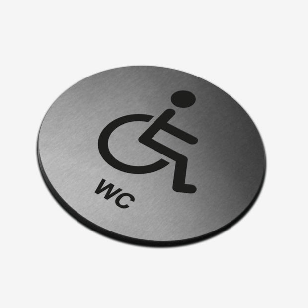 Bathroom Signs Disabled WC Sign - Stainless Steel