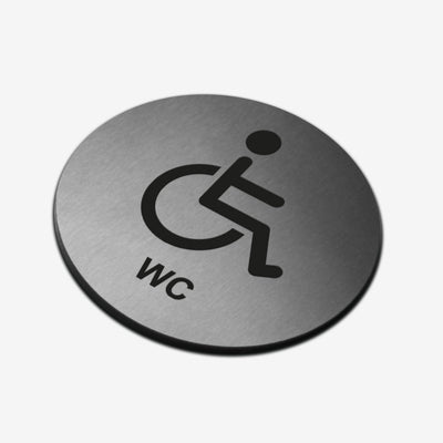 Disabled WC - Stainless Steel Sign Bathroom Signs circle Bsign