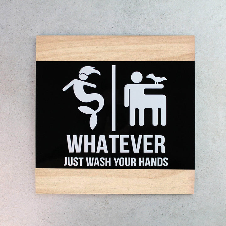 Bathroom Signs Funny All Gender Restroom Sign - "Buro" Design