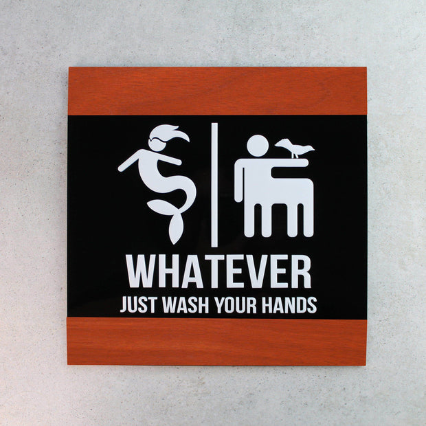 Bathroom Signs Funny All Gender Restroom Sign - "Buro" Design