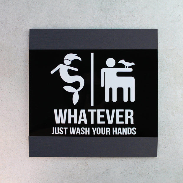 Bathroom Signs Funny All Gender Restroom Sign - "Buro" Design