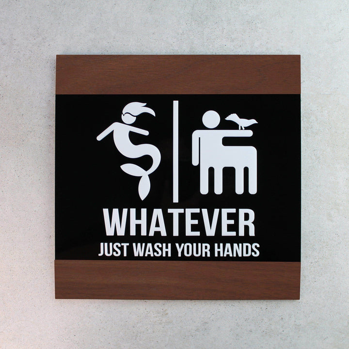 Bathroom Signs Funny All Gender Restroom Sign - "Buro" Design