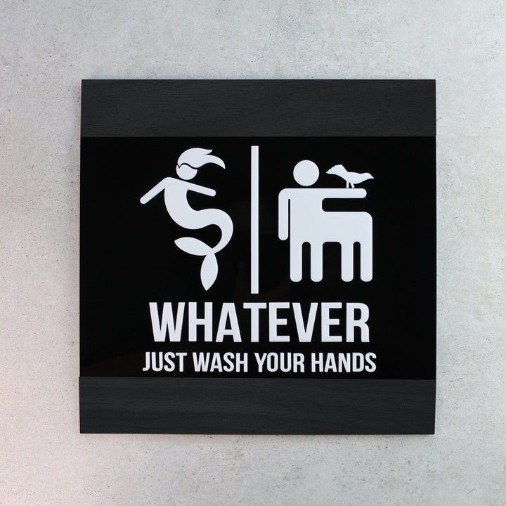 Bathroom Signs Funny All Gender Restroom Sign - "Buro" Design