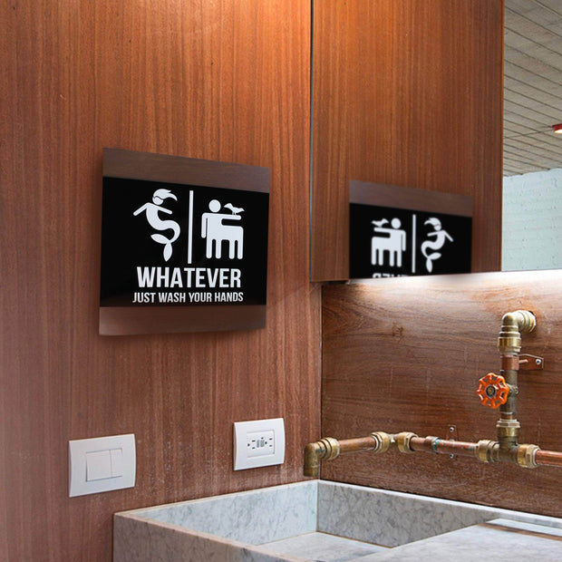 Bathroom Signs Funny All Gender Restroom Sign - "Buro" Design