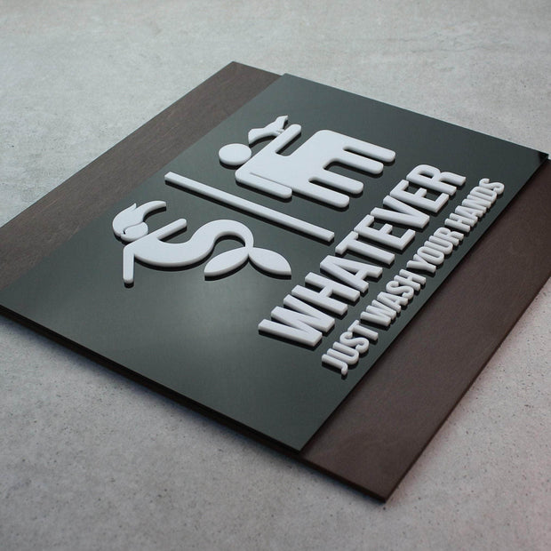 Bathroom Signs Funny All Gender Restroom Sign - "Buro" Design