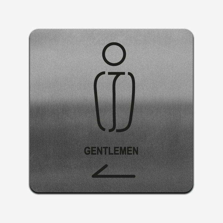 Bathroom Signs Gentleman WC Sign - Stainless Steel
