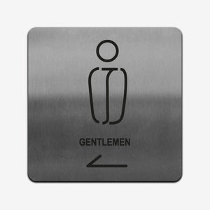  Gentleman WC - Stainless Steel Sign Bathroom Signs square Bsign