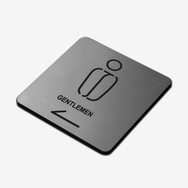 Bathroom Signs Gentleman WC Sign - Stainless Steel
