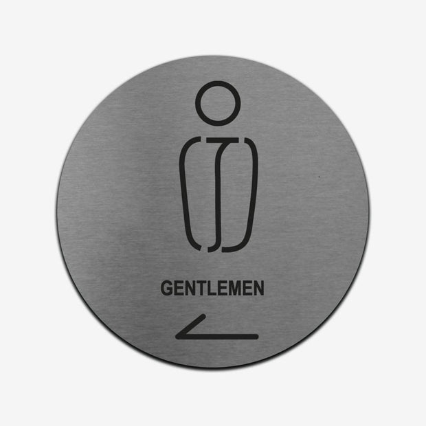 Bathroom Signs Gentleman WC Sign - Stainless Steel