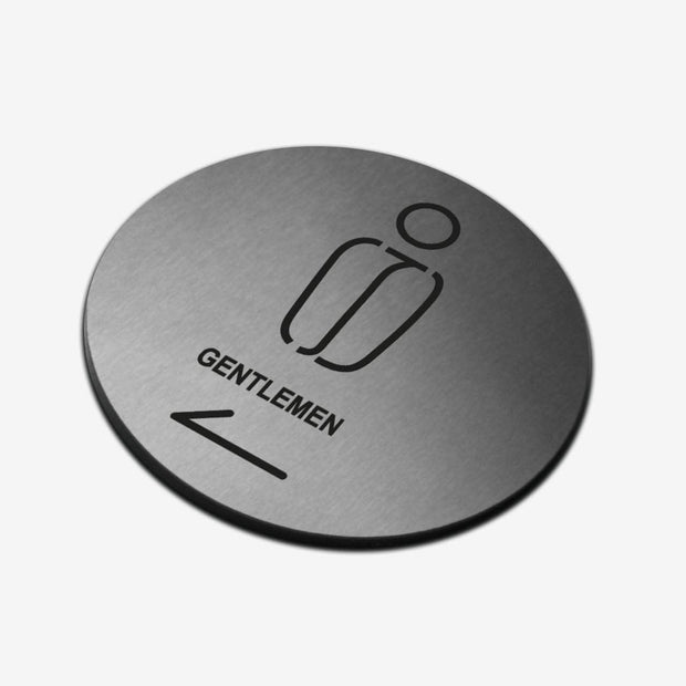 Bathroom Signs Gentleman WC Sign - Stainless Steel