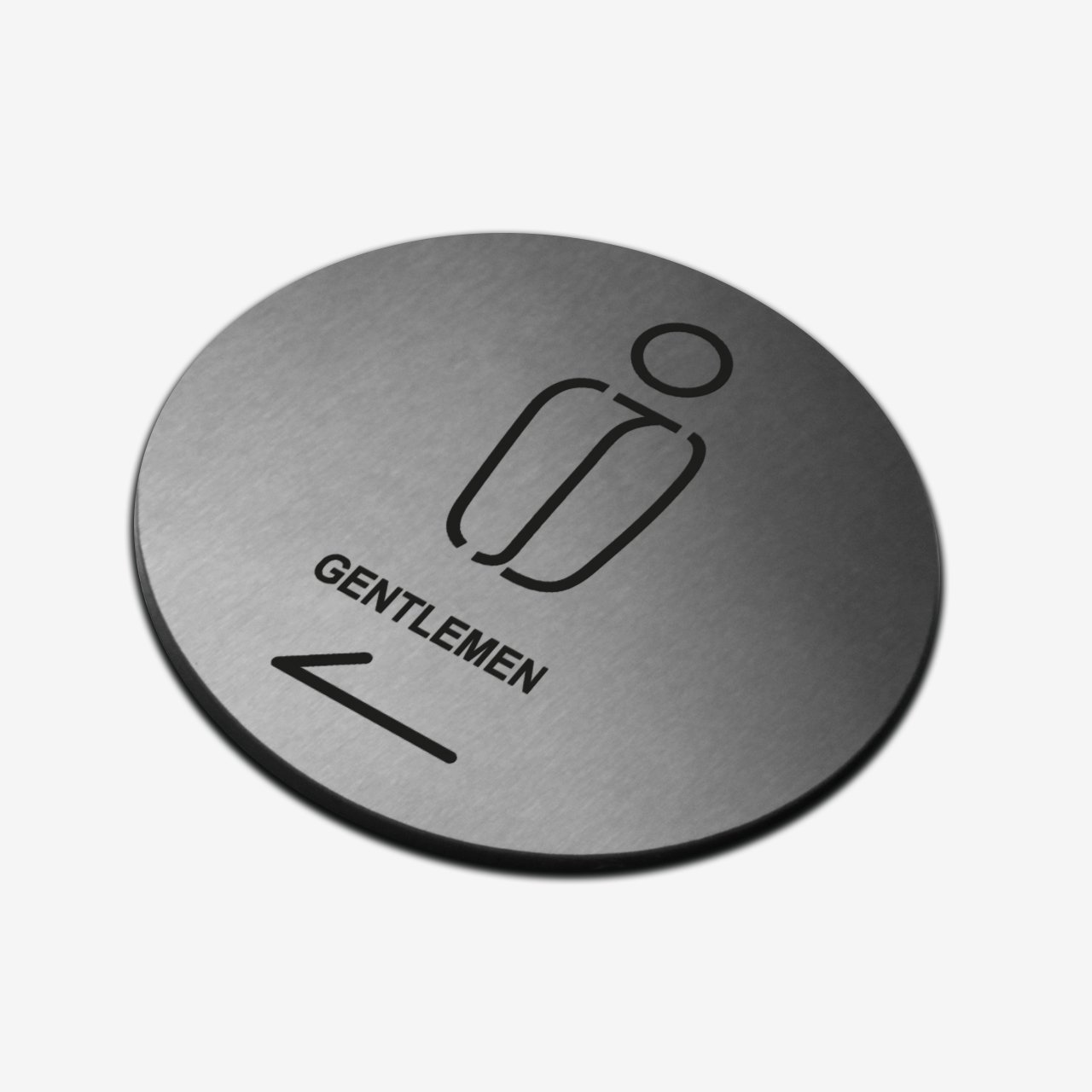 Gentleman WC - Stainless Steel Sign Bathroom Signs circle Bsign