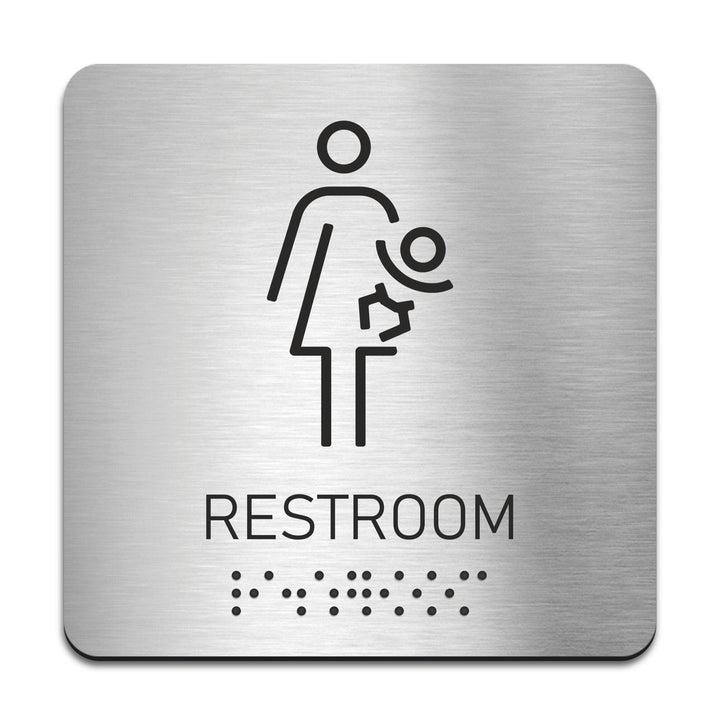 Bathroom Signs Lactation Room Sign with Braille - Acrylic & Stainless Steel