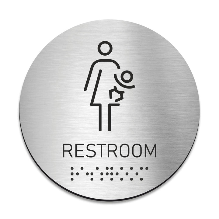 Bathroom Signs Lactation Room Sign with Braille - Acrylic &amp; Stainless Steel