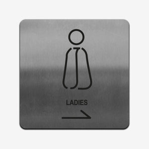 Ladies WC - Stainless Steel Sign Bathroom Signs square Bsign