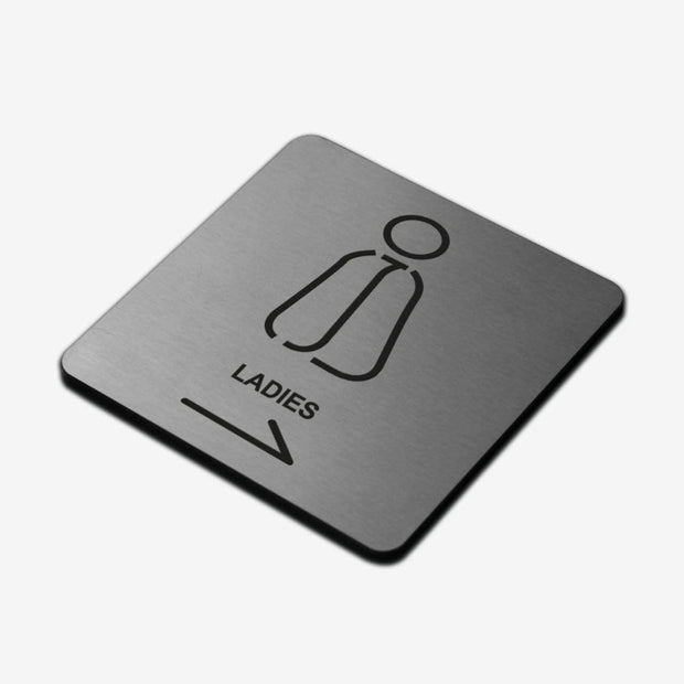 Bathroom Signs Ladies Toilet Sign — Stainless Steel