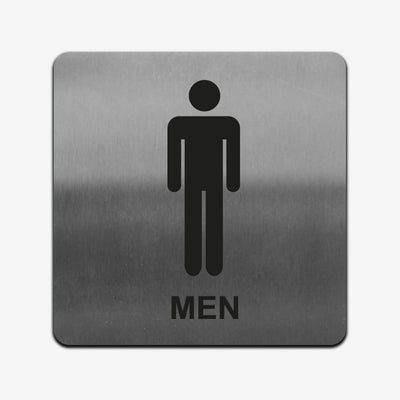 Man WC - Stainless Steel Sign Bathroom Signs square Bsign