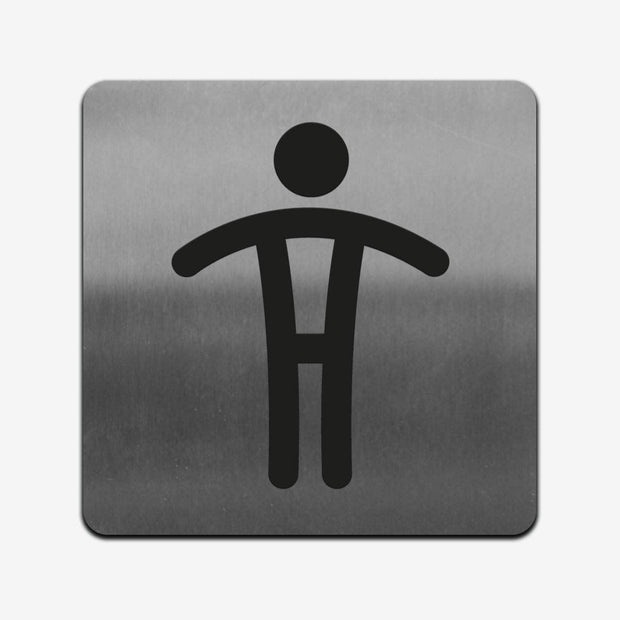 Bathroom Signs Man Restroom Sign - Stainless Steel