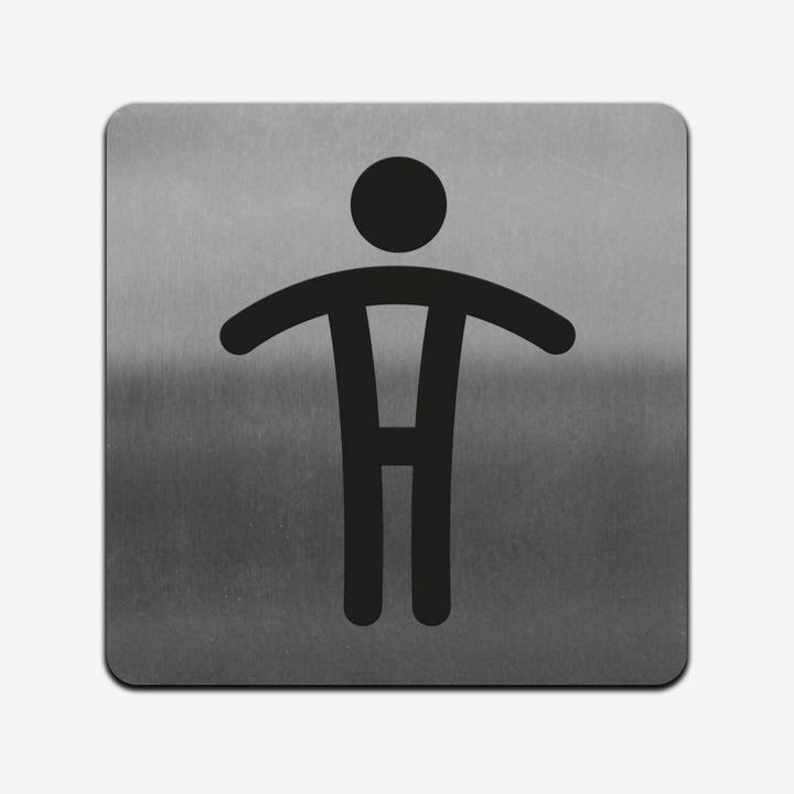 Bathroom Signs Man Restroom Sign - Stainless Steel