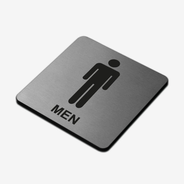 Bathroom Signs Men Toilet Sign — Stainless Steel