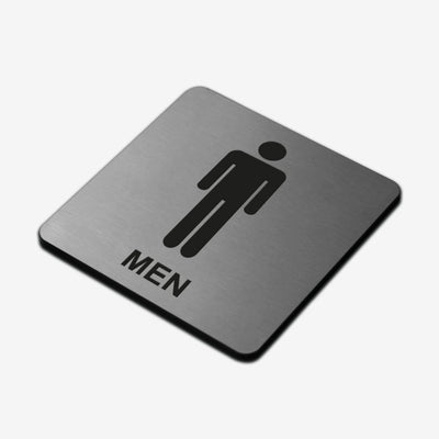 Man WC - Stainless Steel Sign Bathroom Signs square Bsign