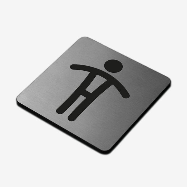 Bathroom Signs Man Restroom Sign - Stainless Steel