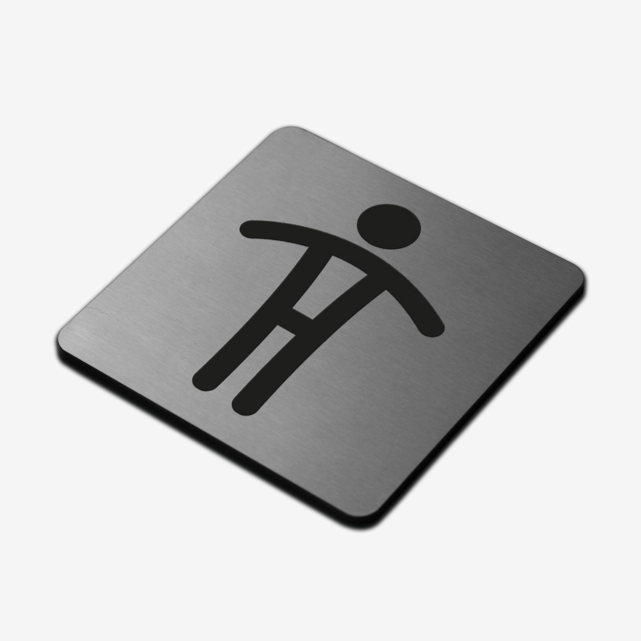 Man Restroom - Stainless Steel Sign Bathroom Signs square Bsign
