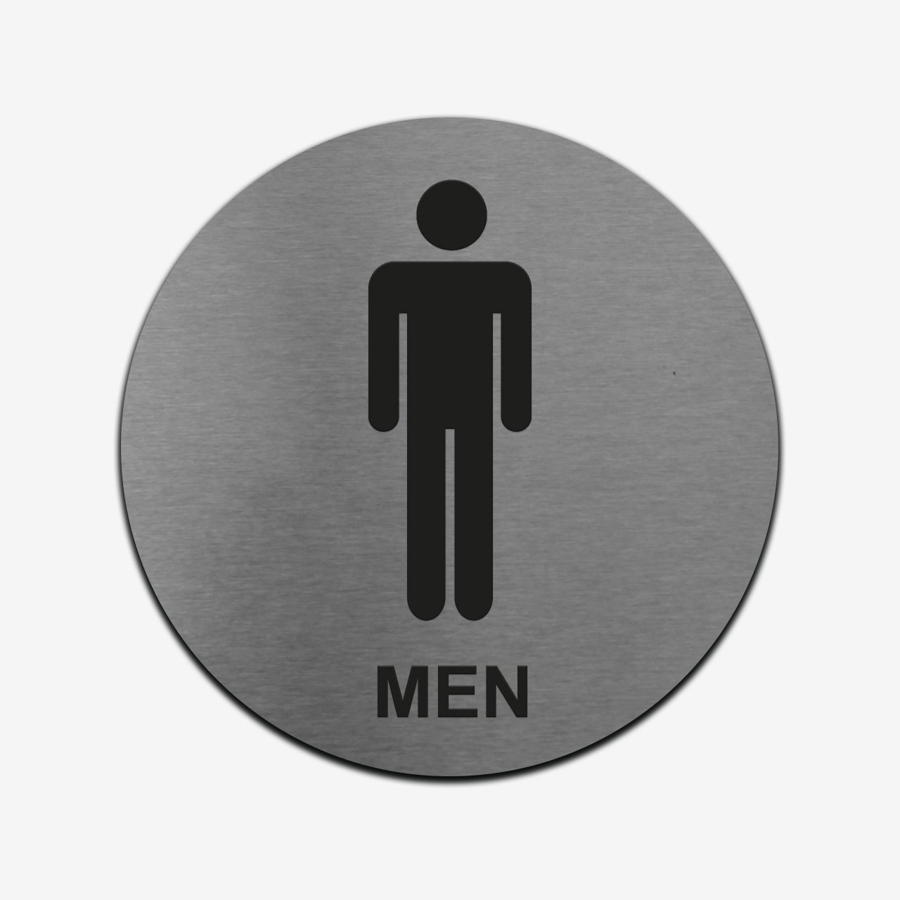 Man WC - Stainless Steel Sign Bathroom Signs circle Bsign