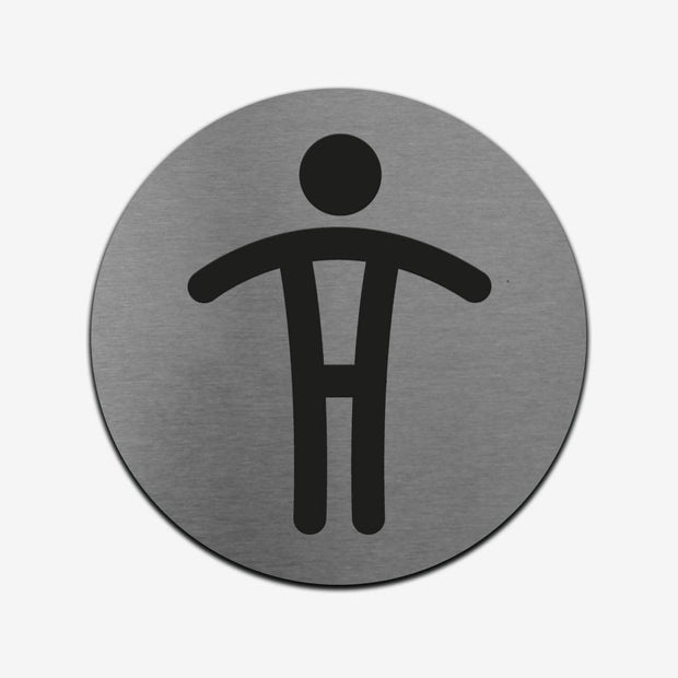 Bathroom Signs Man Restroom Sign - Stainless Steel