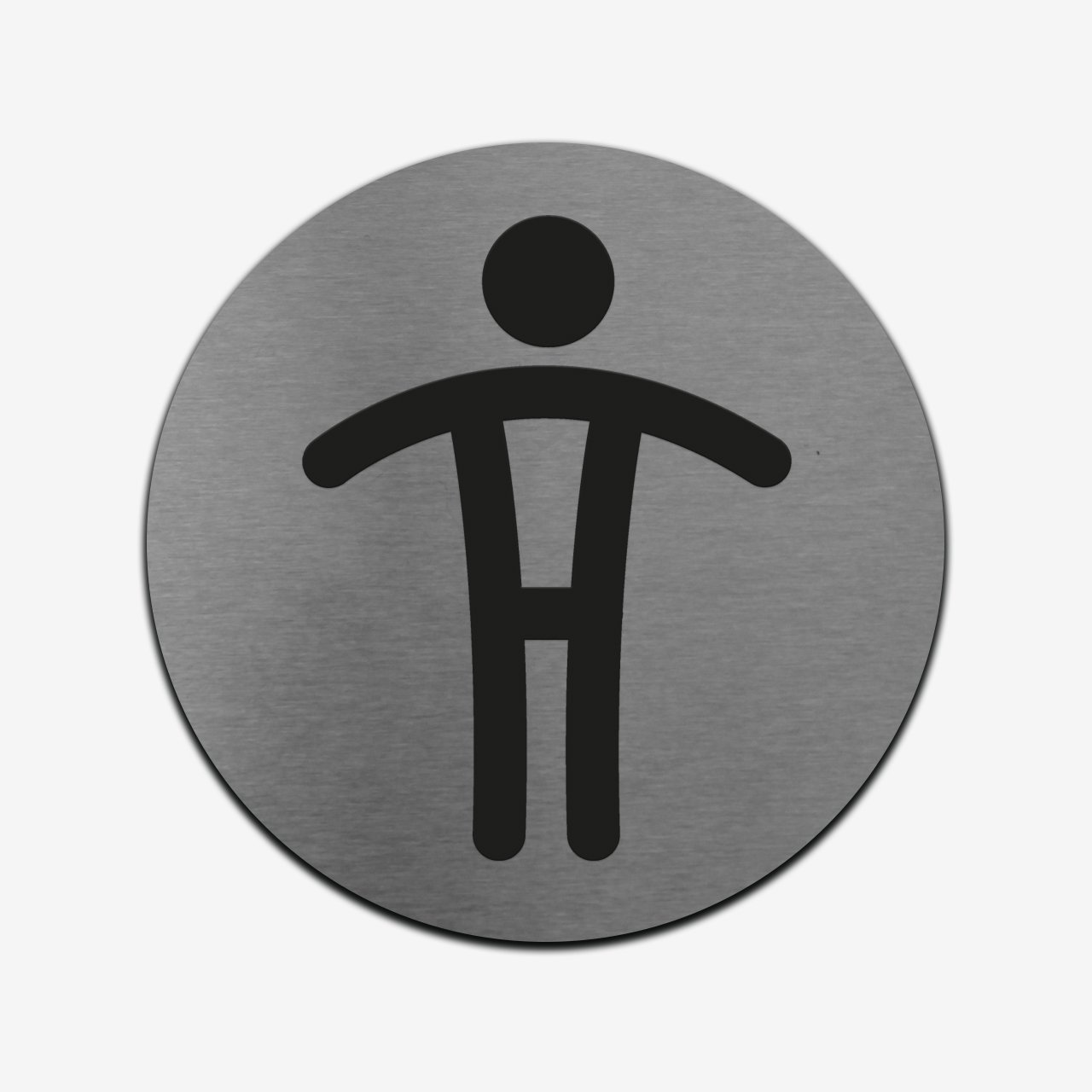Man Restroom - Stainless Steel Sign Bathroom Signs circle Bsign