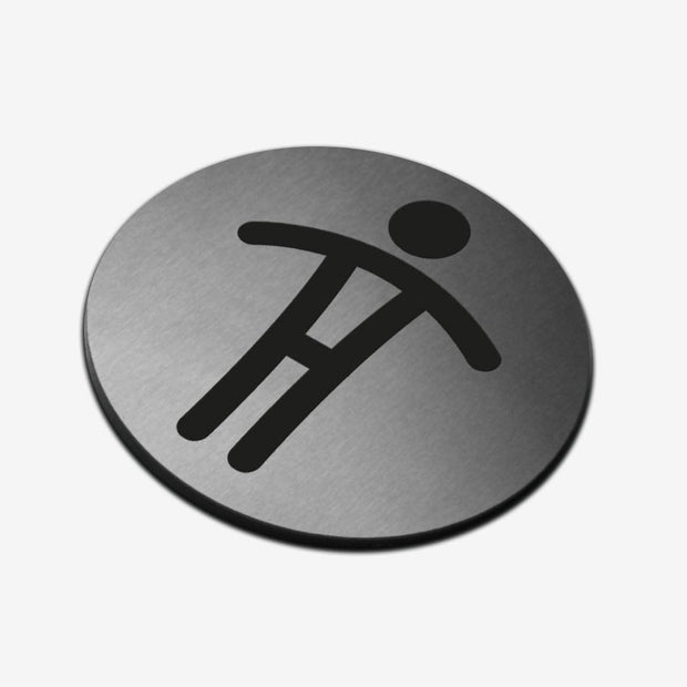 Bathroom Signs Man Restroom Sign - Stainless Steel