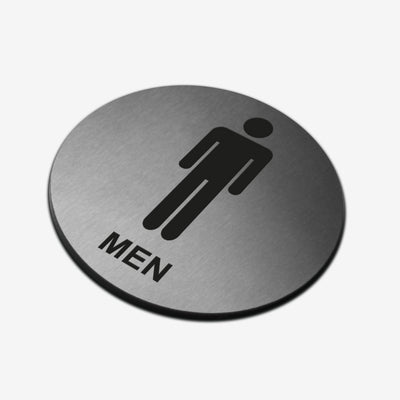 Man WC - Stainless Steel Sign Bathroom Signs circle Bsign
