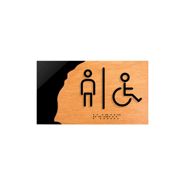 Bathroom Signs Men & Disabled Person Restroom Sign - "Sherwood" Design