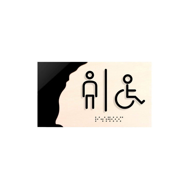 Bathroom Signs Men &amp; Disabled Person Restroom Sign - "Sherwood" Design