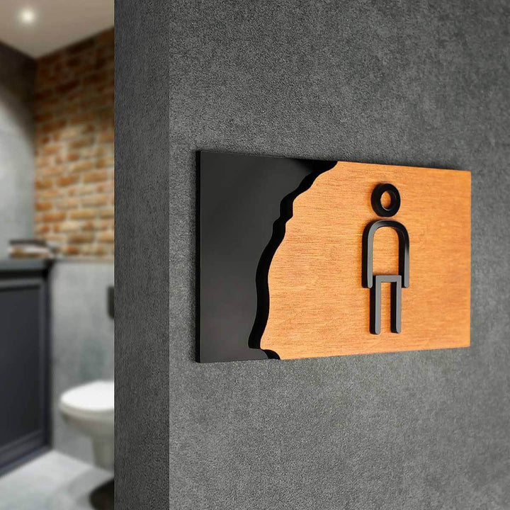 Bathroom Signs Men Restroom Sign - "Sherwood" Design