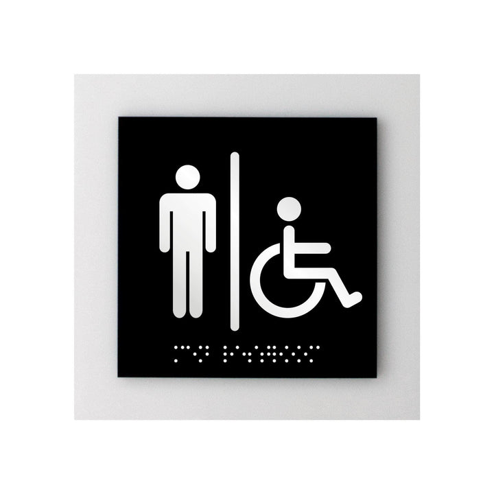 Bathroom Signs Acrylic Men & Wheelchair Restroom Sign - "Simple" Design