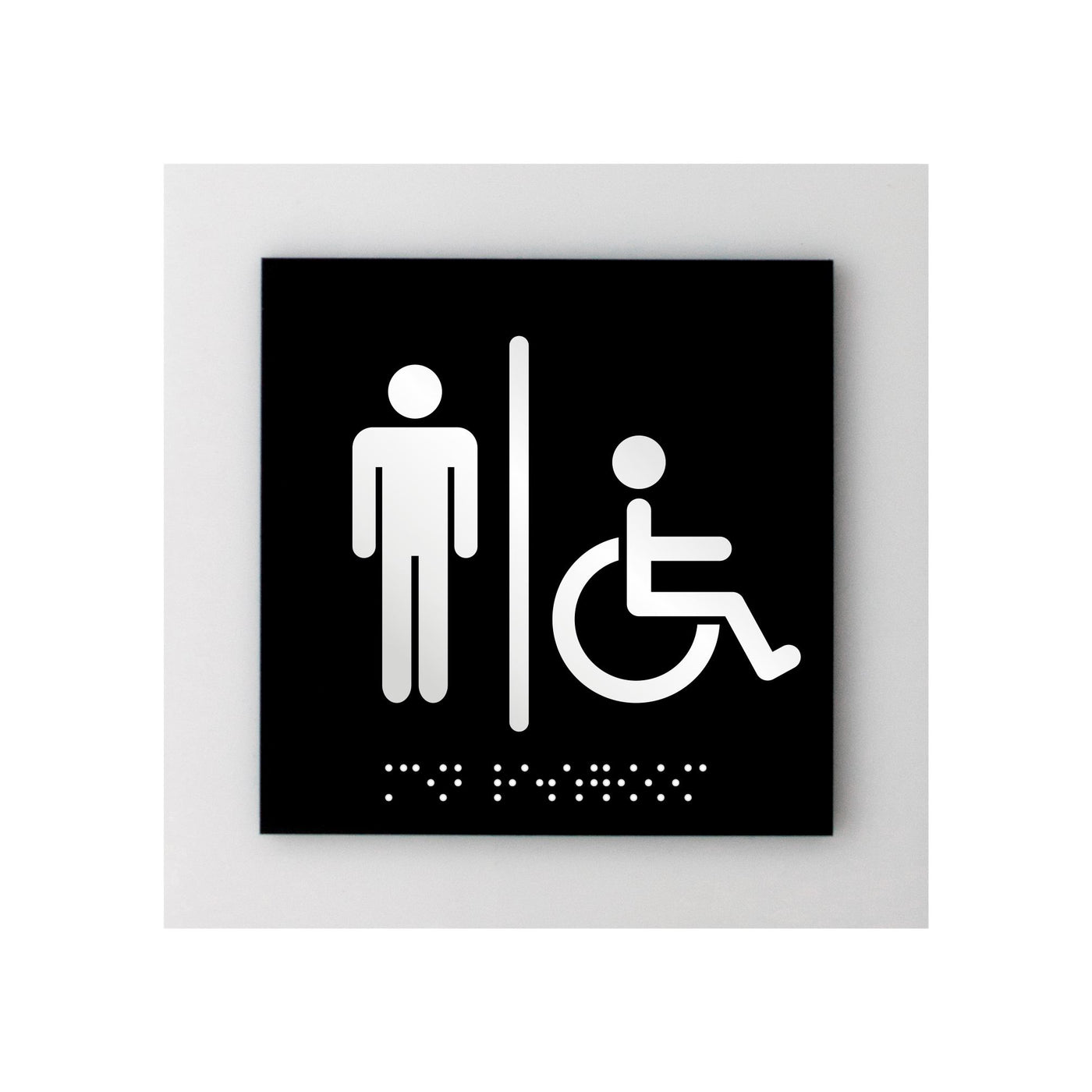 Acrylic Men & Wheelchair Restroom Sign - "Simple" Design