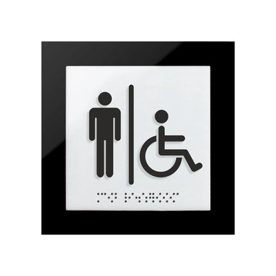 Men & Wheelchair Acrylic Restroom Sign "Simple" Design