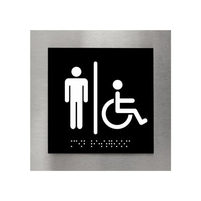 Men & Wheelchair Restroom Sign "Modern" Design