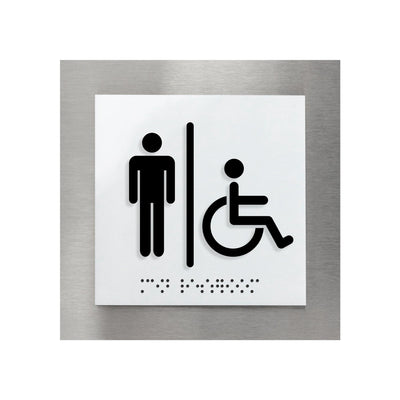 Men & Wheelchair Restroom Sign "Modern" Design