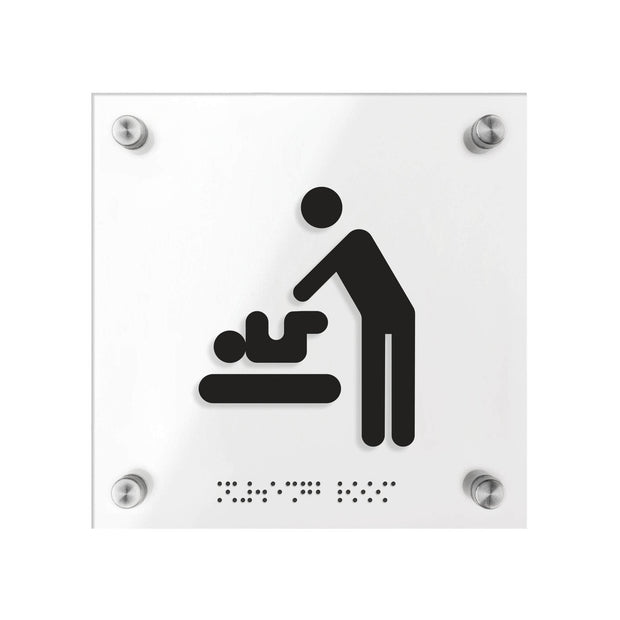 Bathroom Signs Mothers Room & Baby Change Door Sign with Braille - "Classic" Design