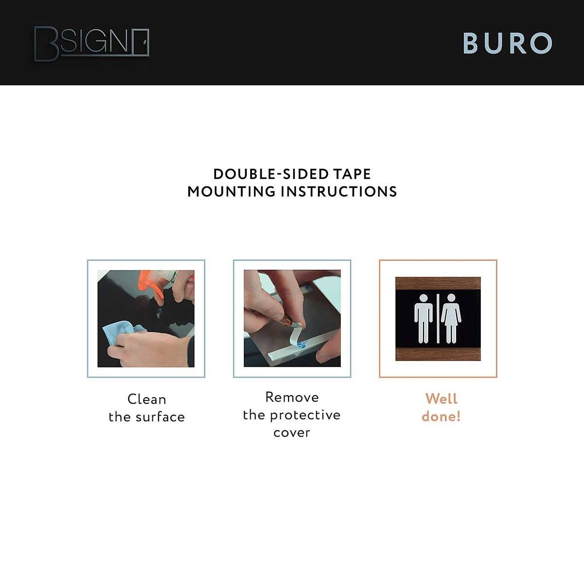 Restroom Sign for Men & Wheelchair - "Buro" Design