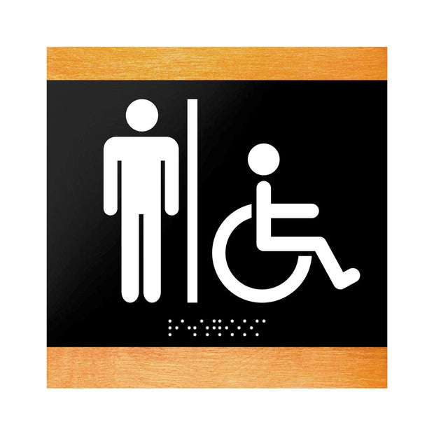 Bathroom Signs Restroom Sign for Men & Wheelchair - "Buro" Design